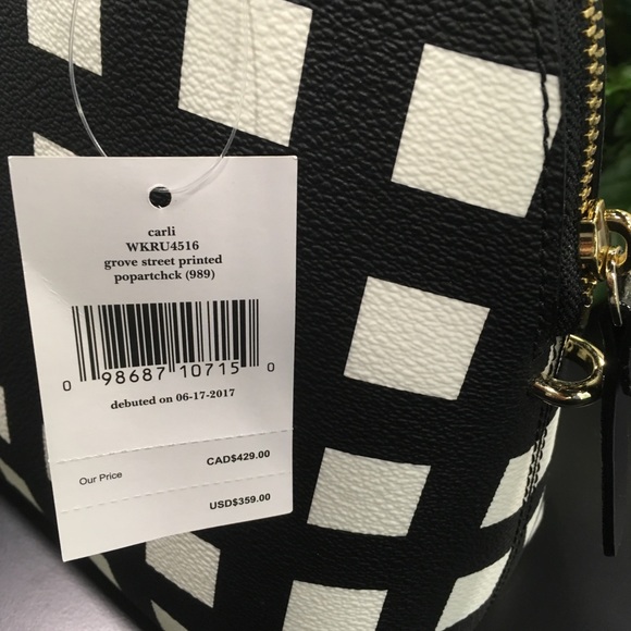 NWT - Black and White Kate Spade Carli Grove Bag - Picture 4 of 4